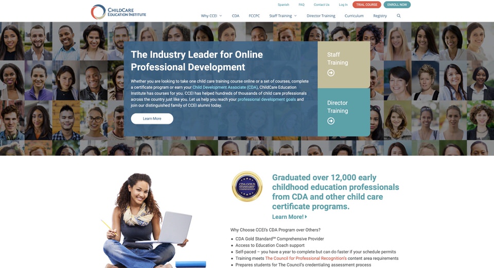 Homepage of Childcare Education Institute 