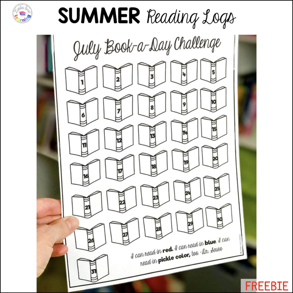 Free Download: Summer Reading Logs for preschool, pre-k, and kindergarten.