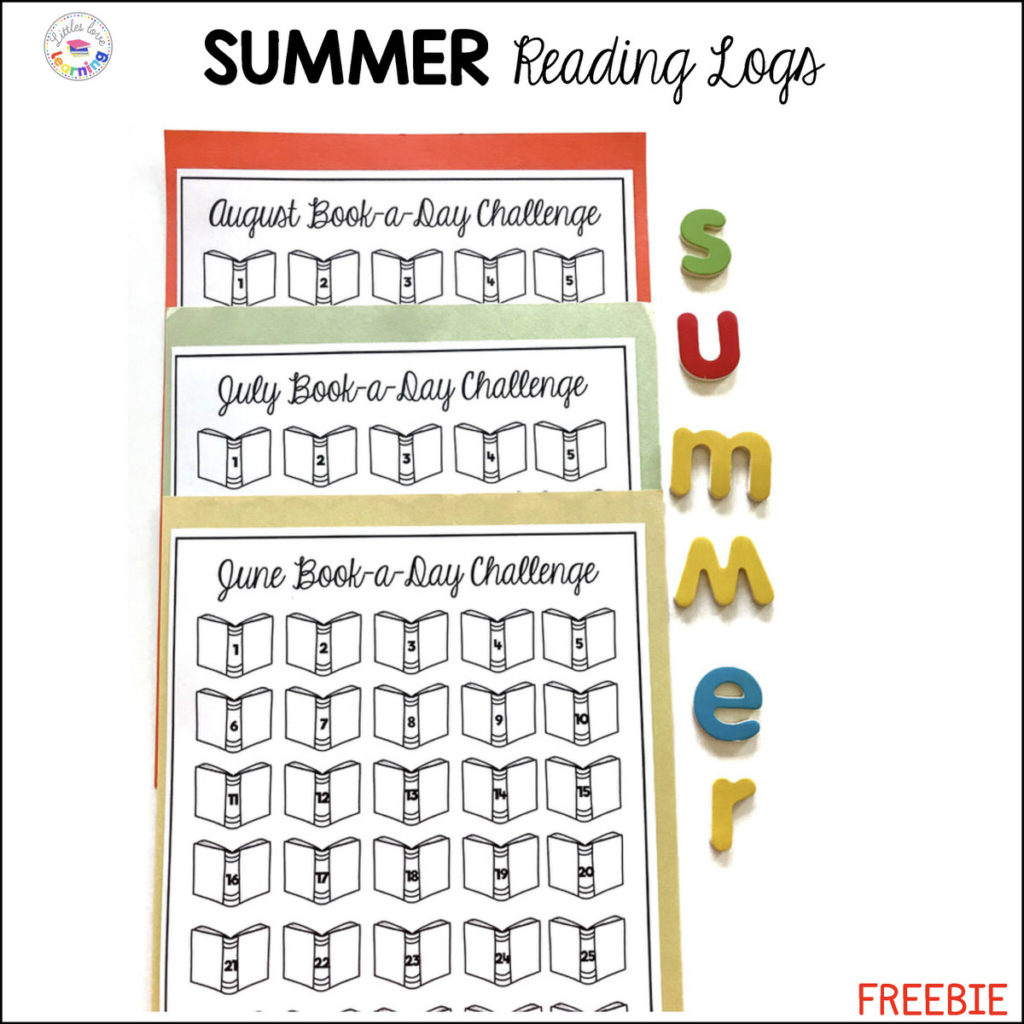 Free Download: Summer Reading Logs for preschool, pre-k, and kindergarten.