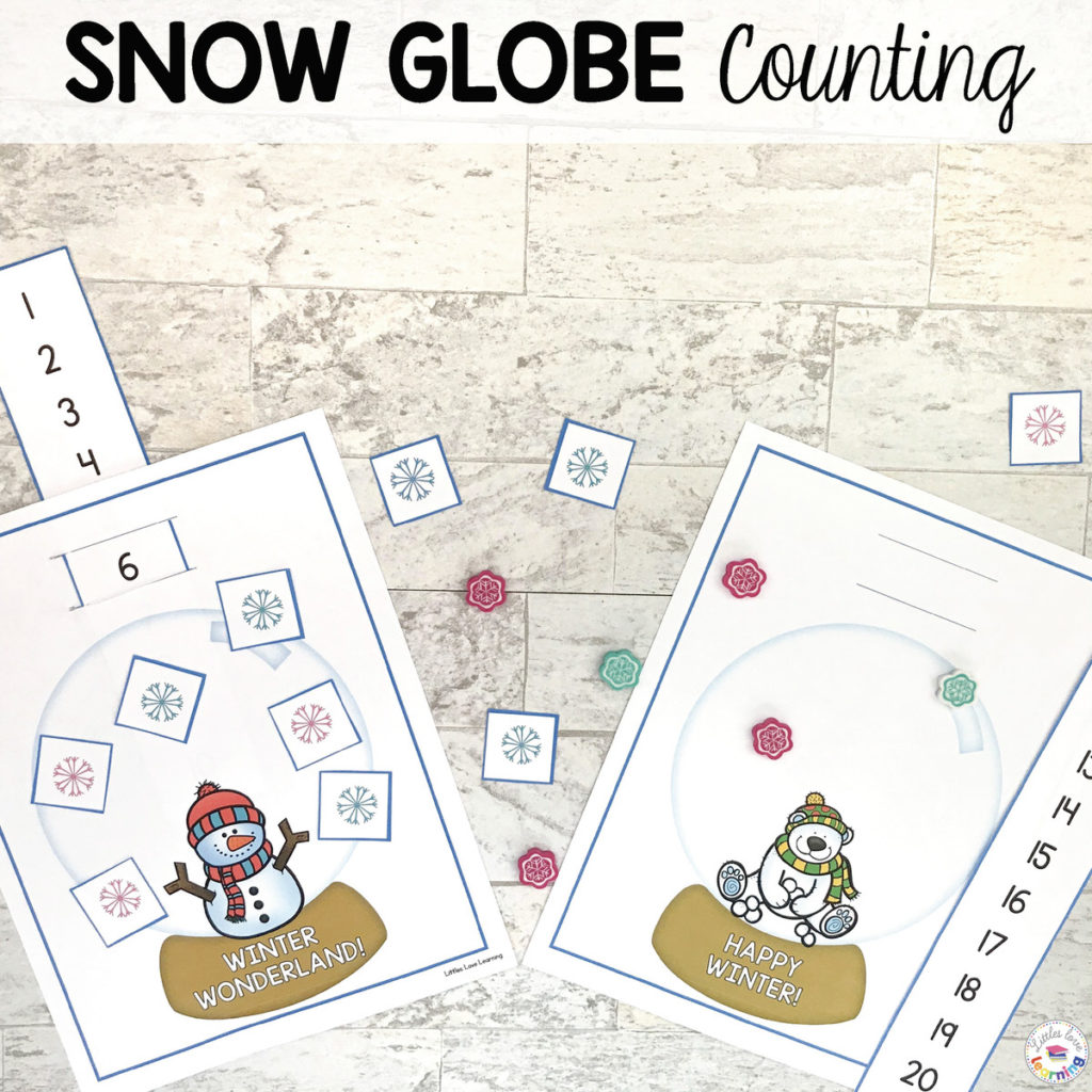 Snow Globe Counting for Preschool, Pre-K, and Kindergarten