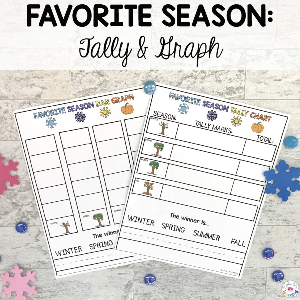 Favorite Season Tally and Graph Activity for Preschool, Pre-K, and Kindergarten