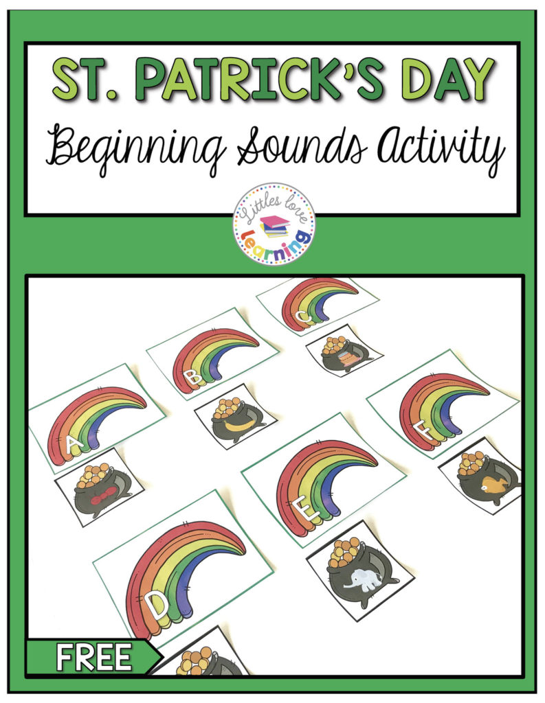 FREE St. Patrick's Day Beginning Letter Sounds Activity. Click to download.