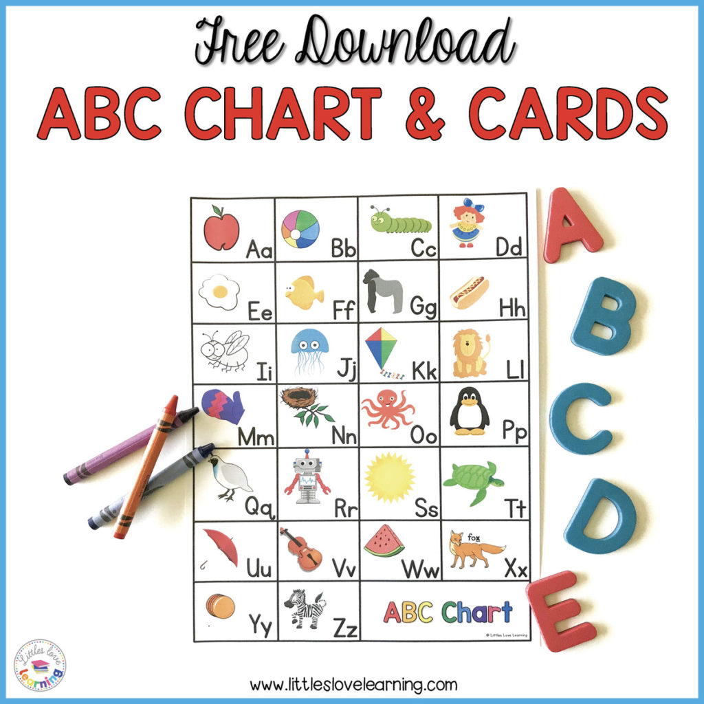 FREE ABC Flashcards and ABC Chart. Perfect for preschool, pre-k, and kindergarten students.
