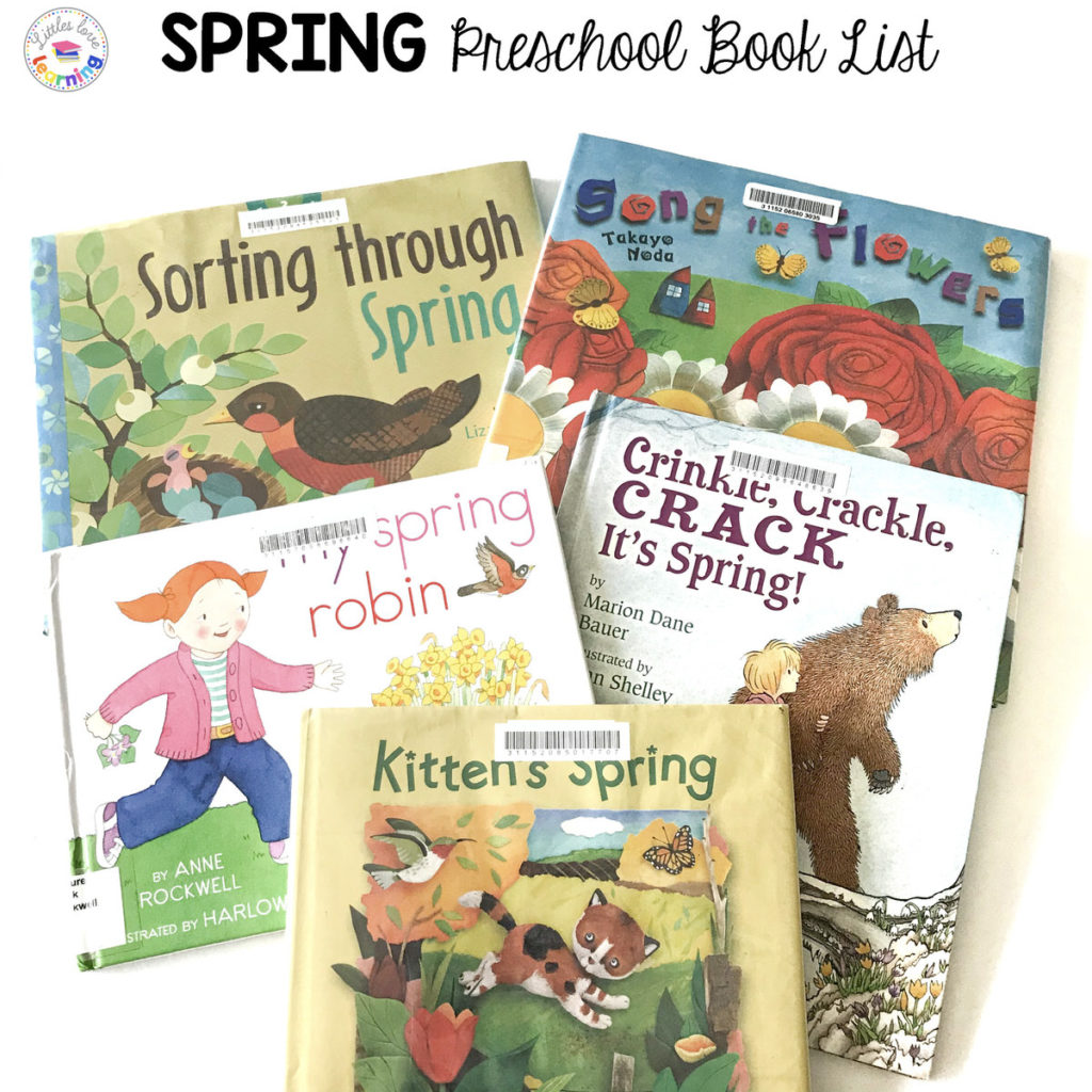 Spring books for preschool, pre-k, and kindergarten 