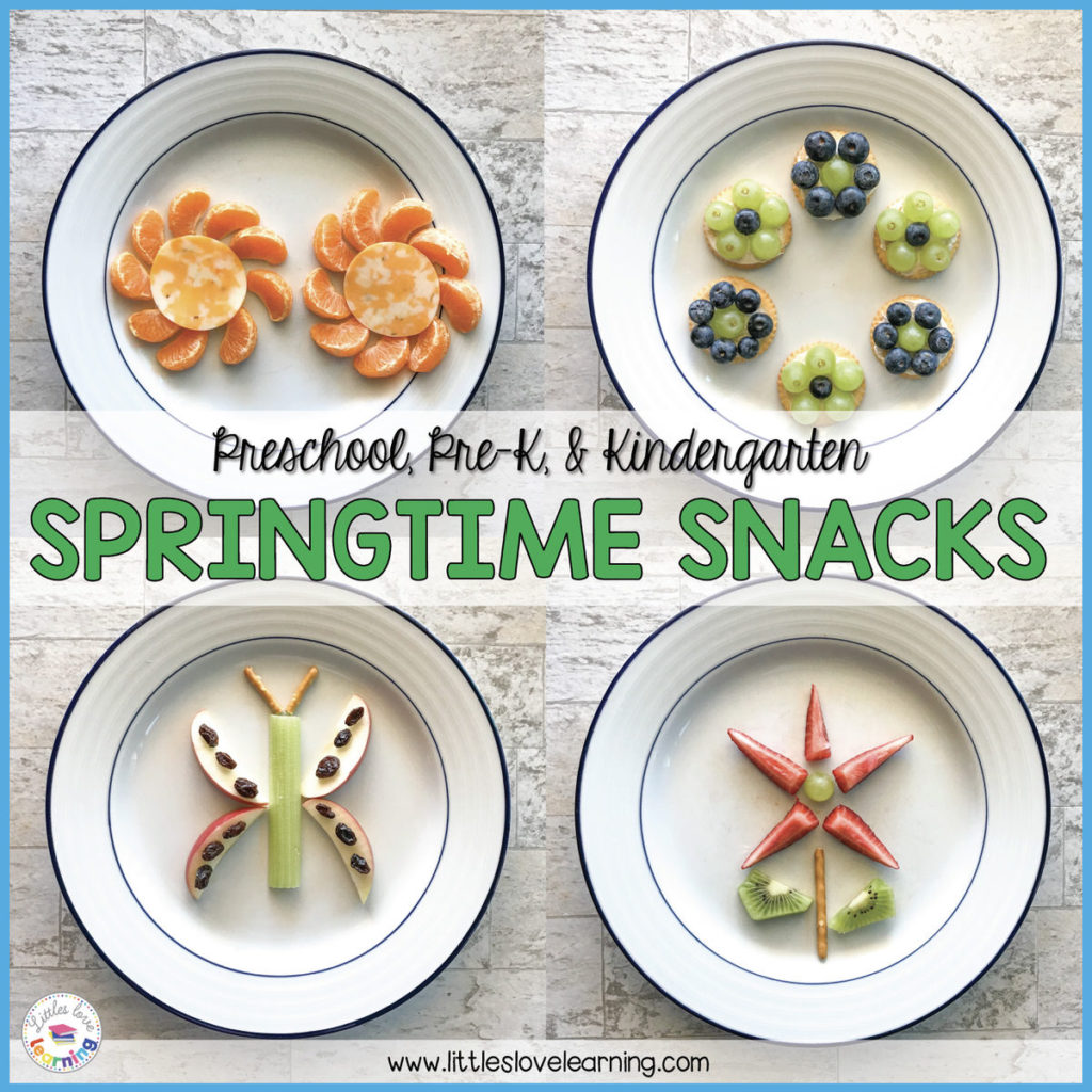 Spring snacks list for preschool, pre-k, and kindergarten 