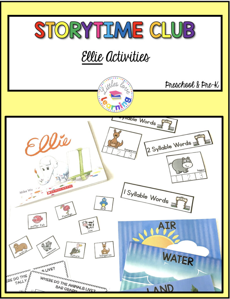 Storytime Club: Ellie: Printable pack of activities for preschool and pre-k.