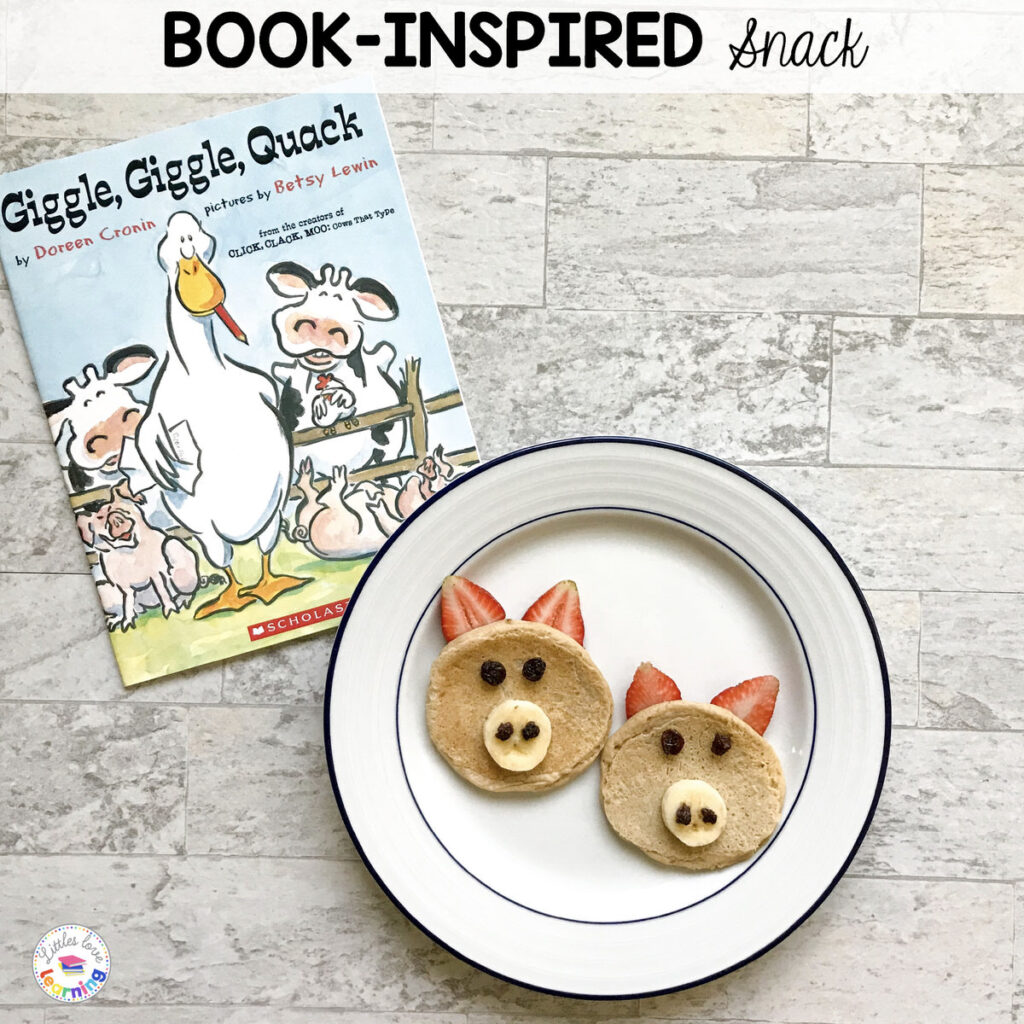 Giggle Giggle Quack snack for preschool, pre-k, and kindergarten inspired by the book.