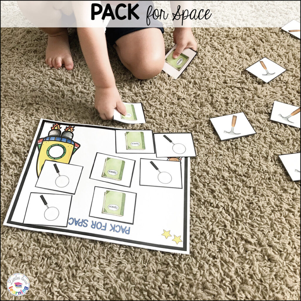 Pack for Space Math Activity for Preschoolers