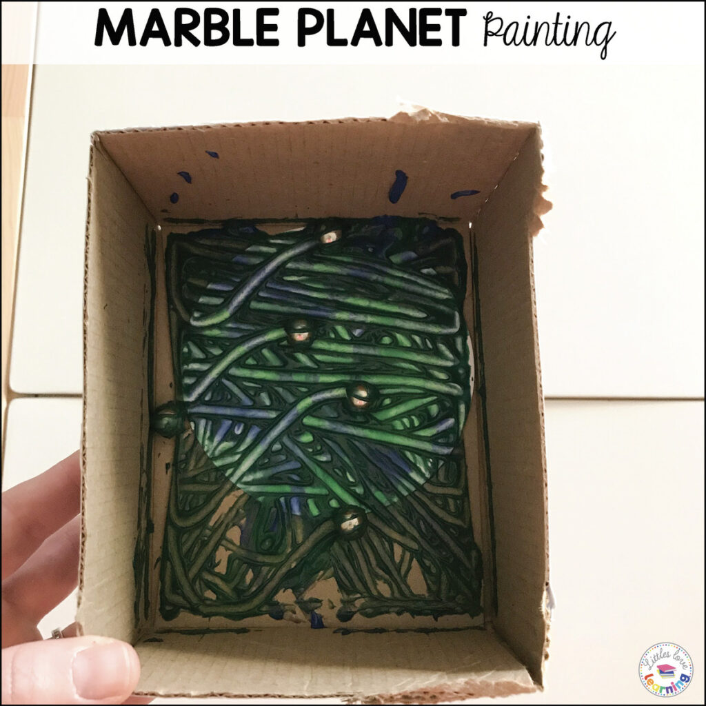 Marble Planet Painting for Preschoolers