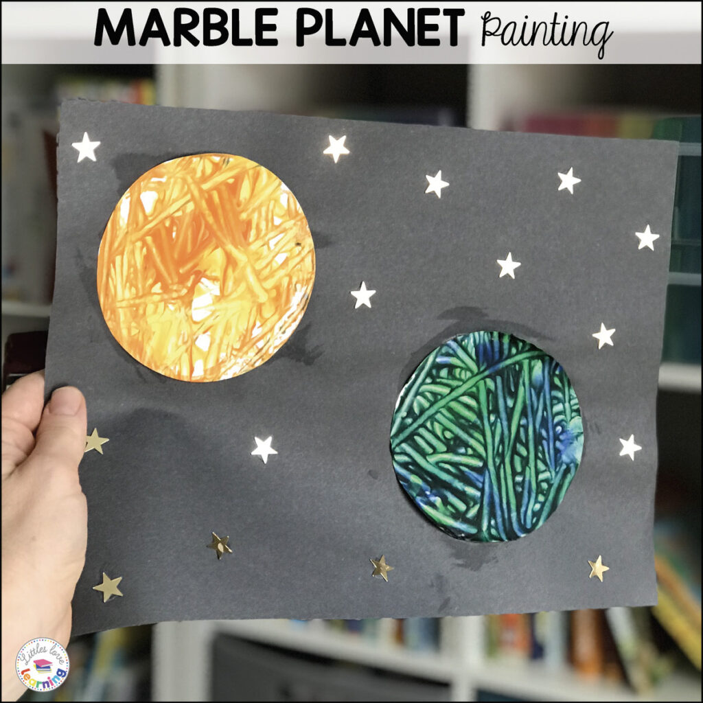 Marble Planet Painting for Preschoolers