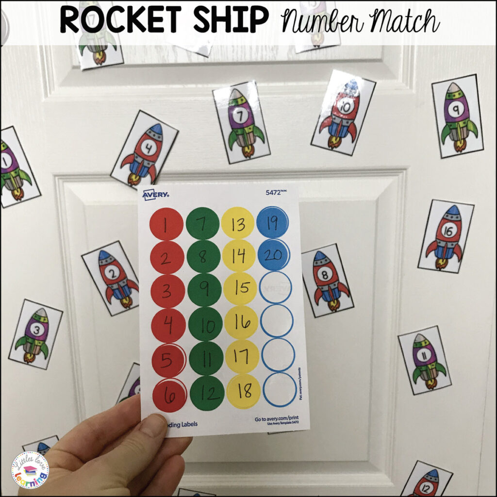 Rocket Ship Number Match for Preschoolers