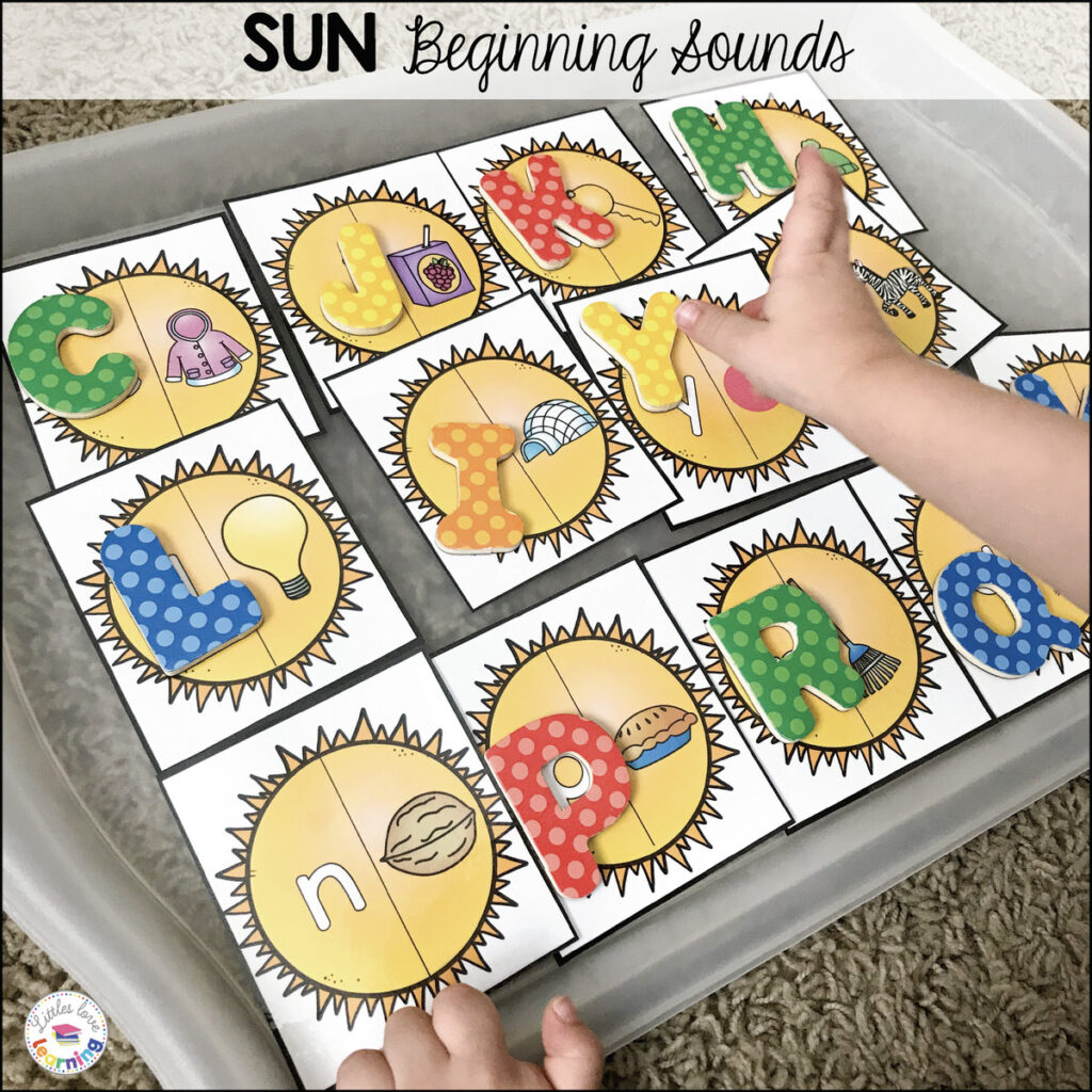 Space Sun Beginning Sounds Cards for Preschoolers