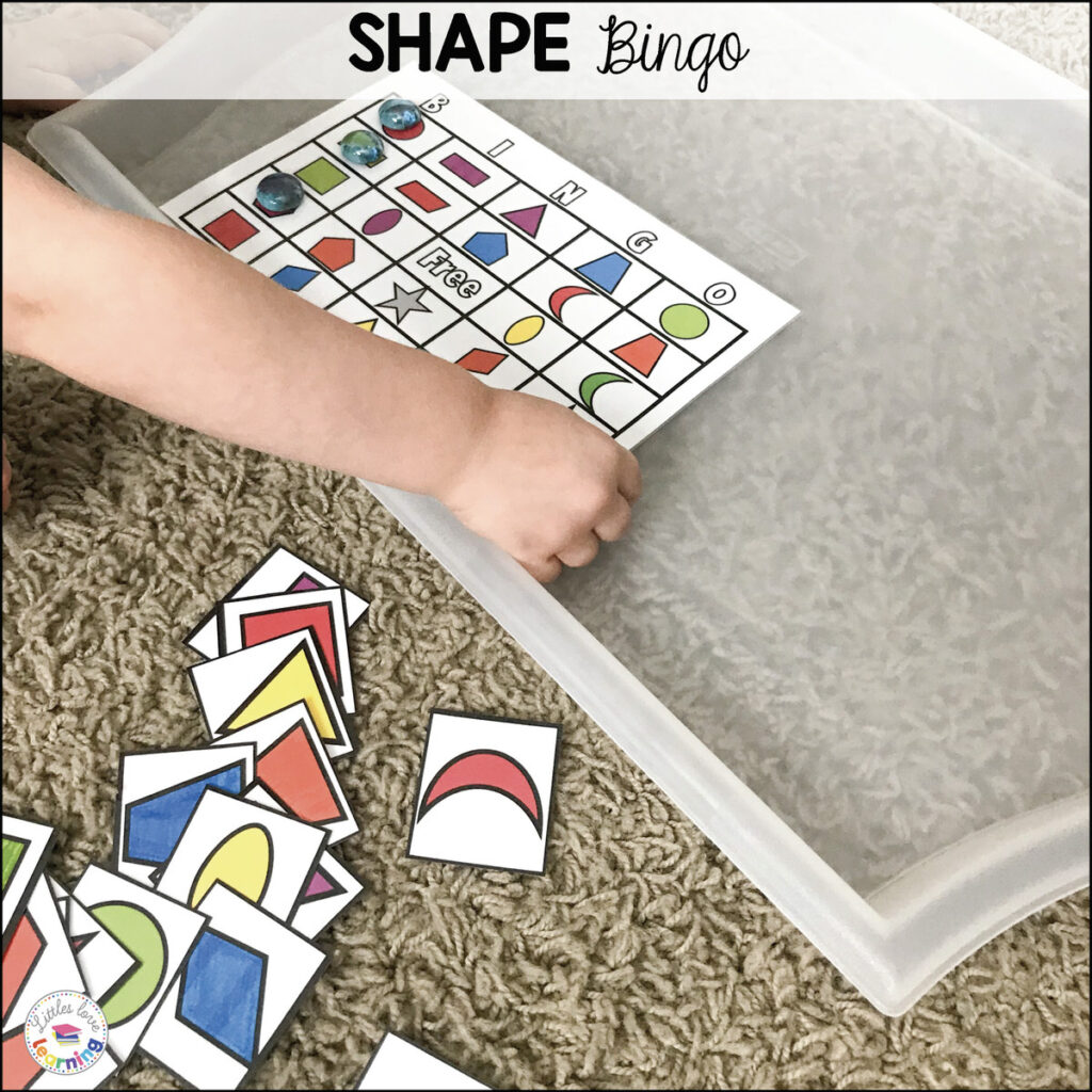 2D shape bingo for preschool