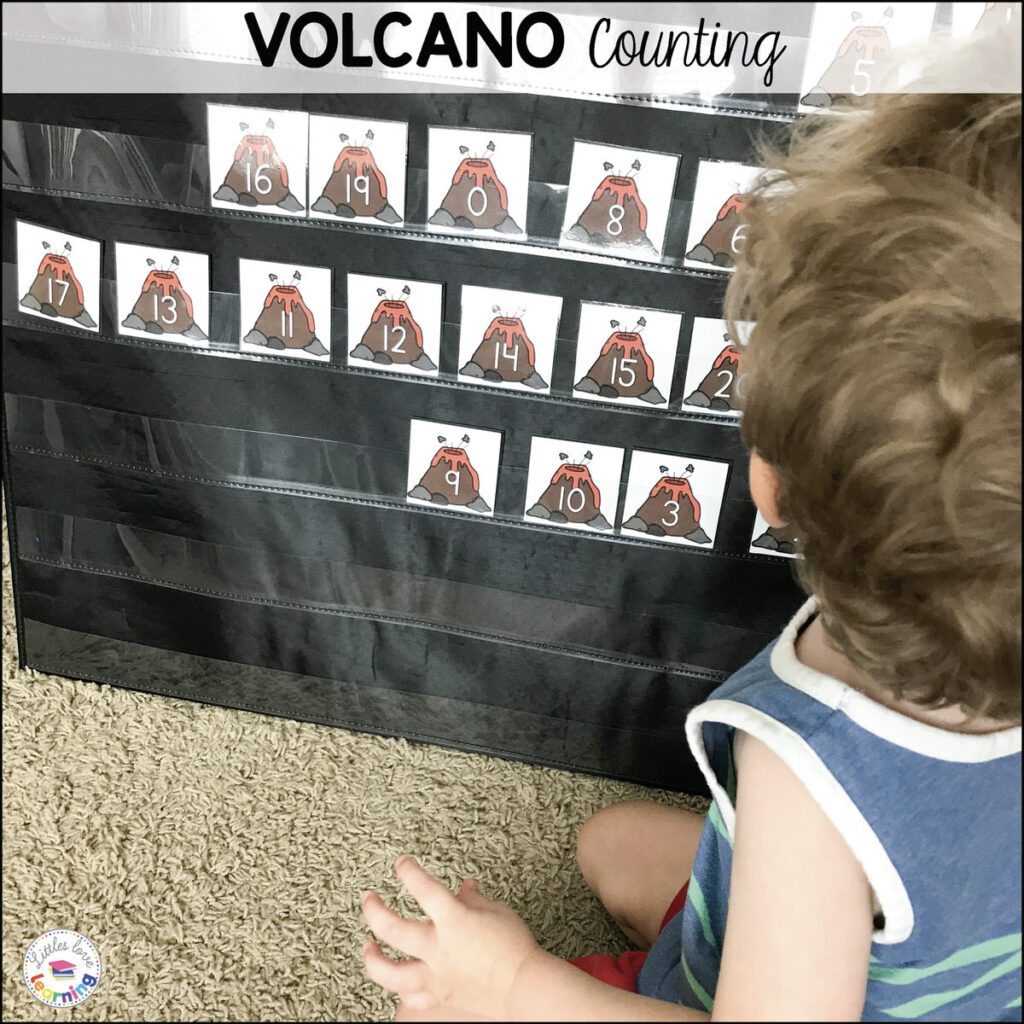 Volcano counting game for preschool