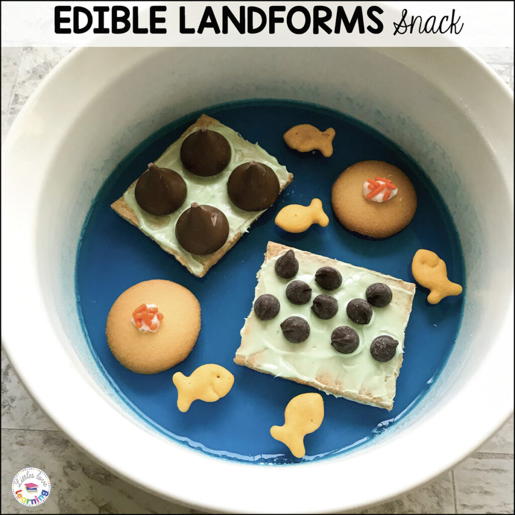 Edible landforms snack for preschool