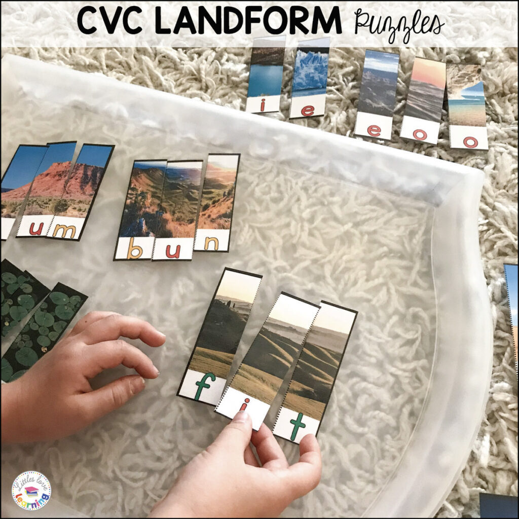 CVC landform puzzles for preschool
