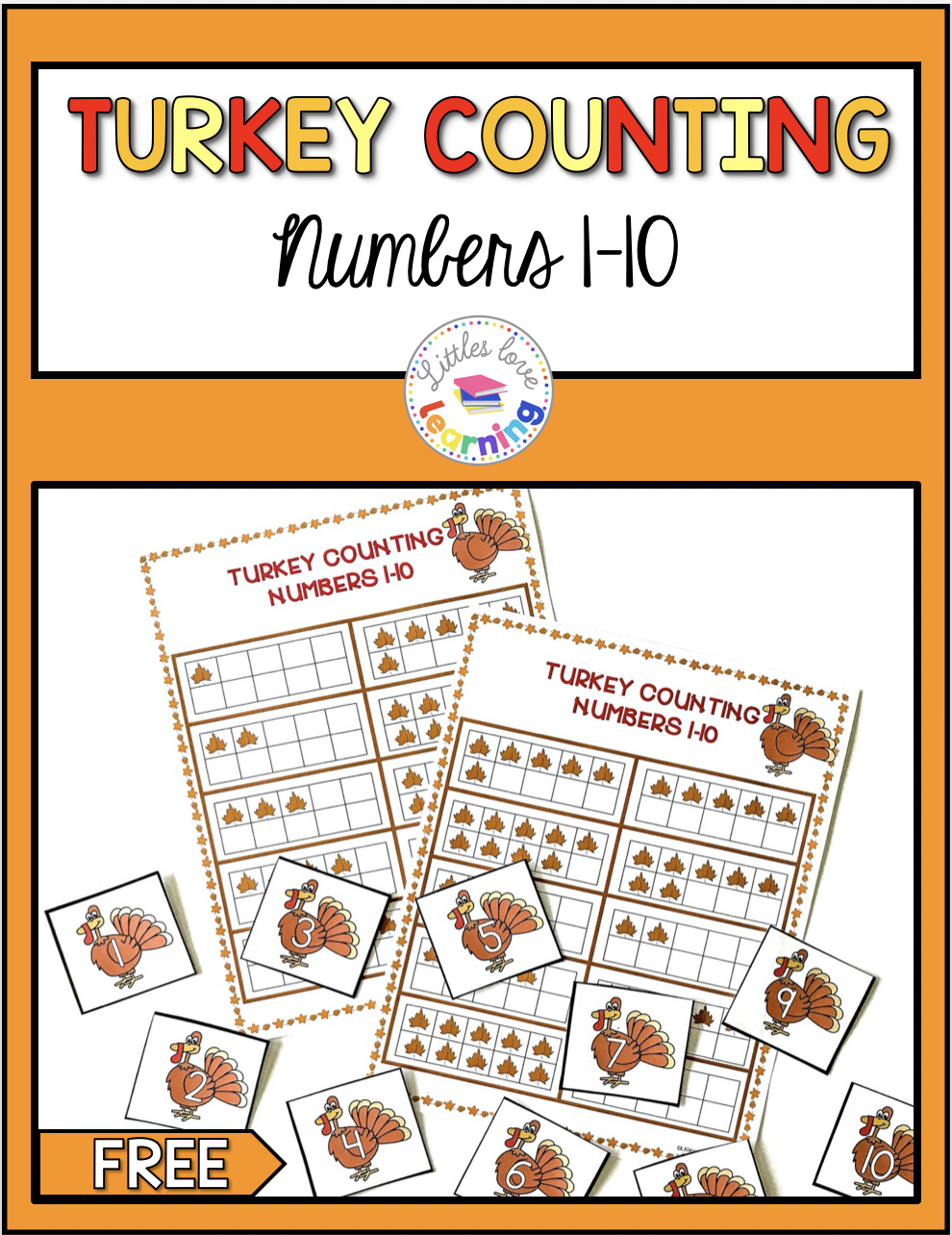 Free Turkey Numbers 1-10 and Ten Frame Mats. Click to download. 