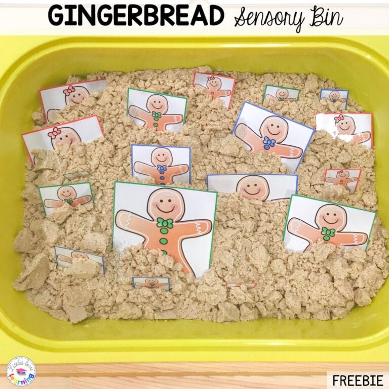 CHRISTMAS SENSORY BIN IDEA GINGERBREAD SENSORY BIN Littles Love Learning