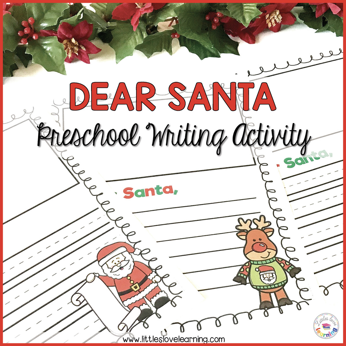 FREE Dear Santa Letter Template (Printable) for Preschool Throughout Letter I Template For Preschool