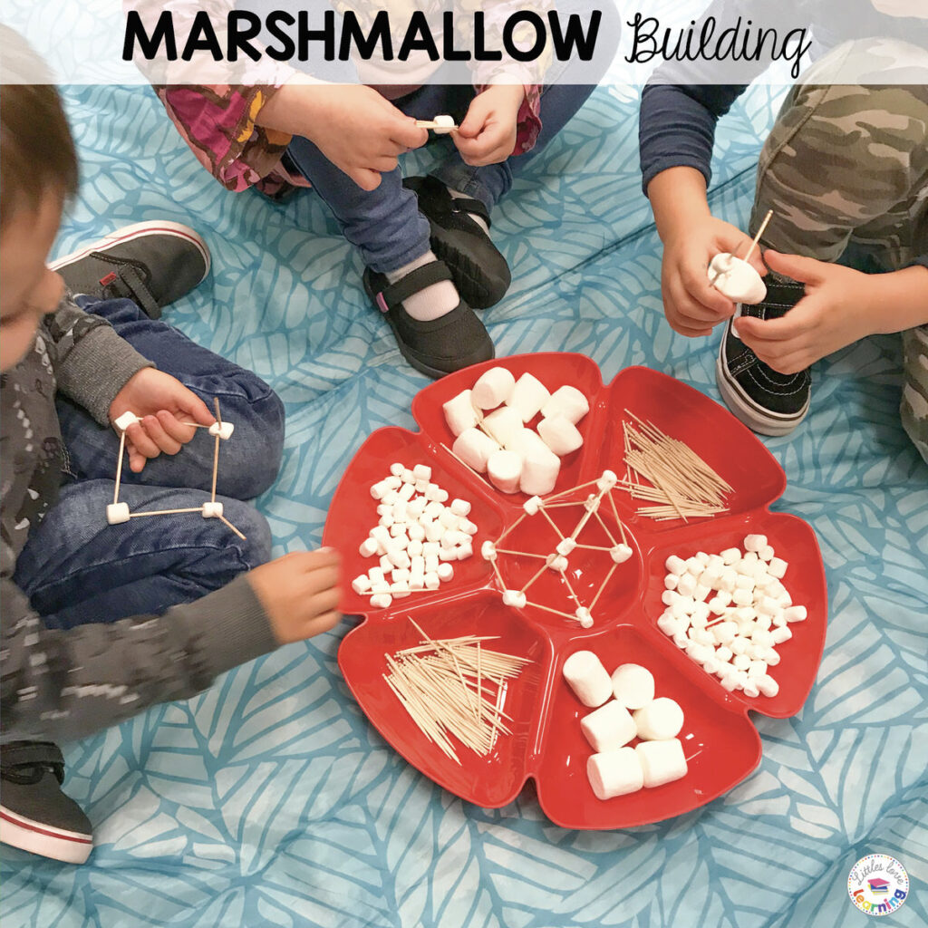 Marshmallow Building for Preschool, Pre-K, and Kindergarten