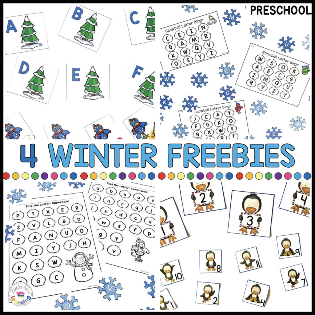 4 Free Winter Printables for Preschool and Kindergarten 