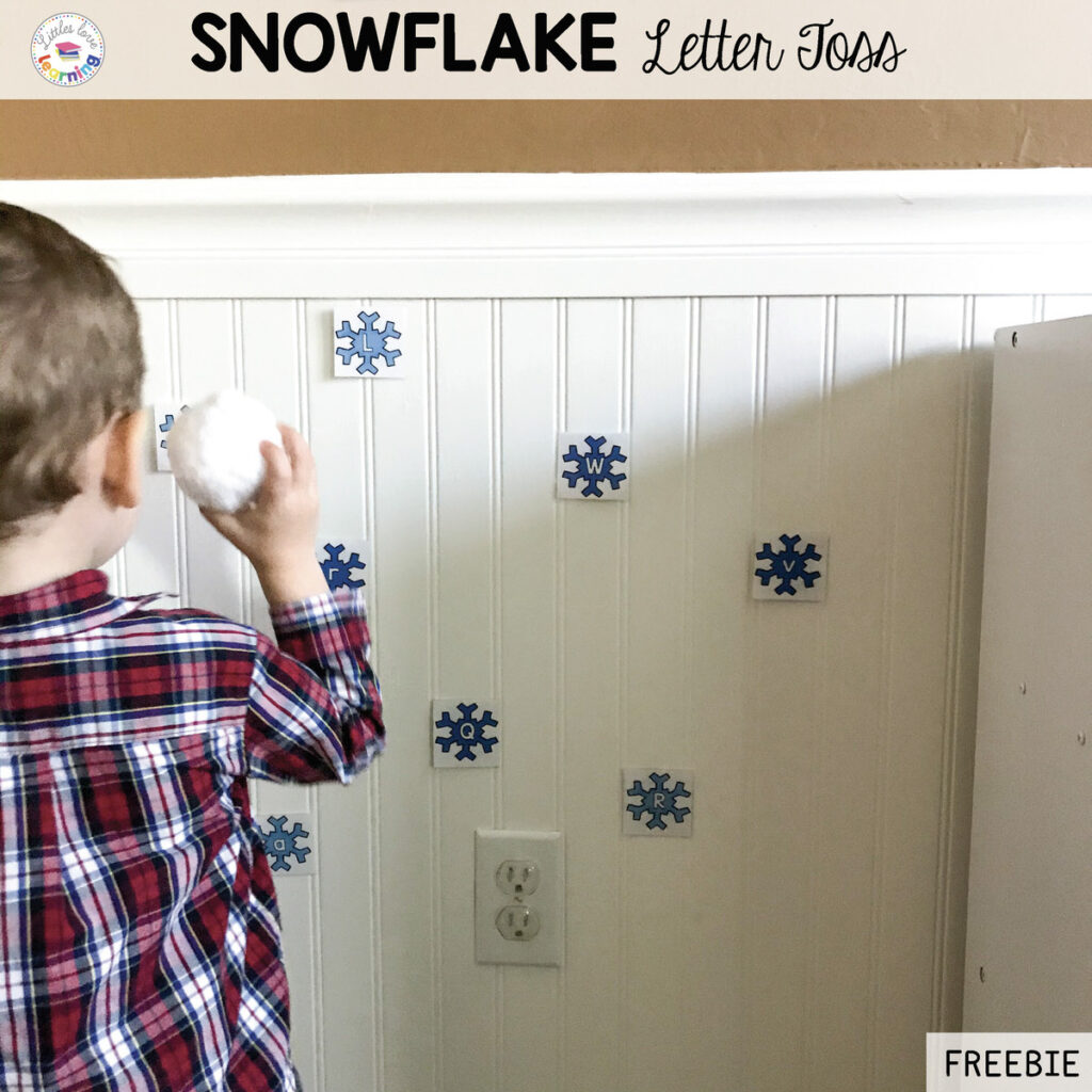 Snowflake Letter Toss for Preschool, Pre-K, and Kindergarten