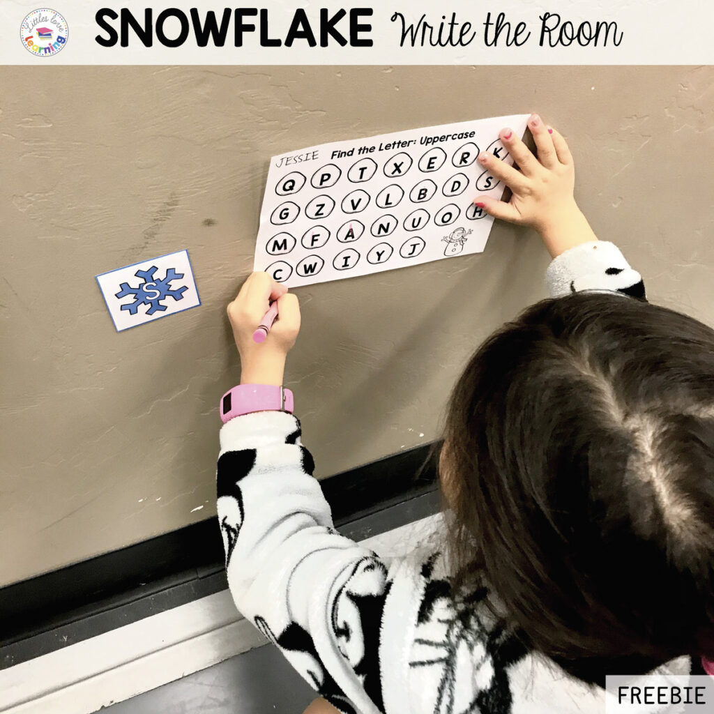 Snowflake Letters Write the Room for Preschool, Pre-K, and Kindergarten