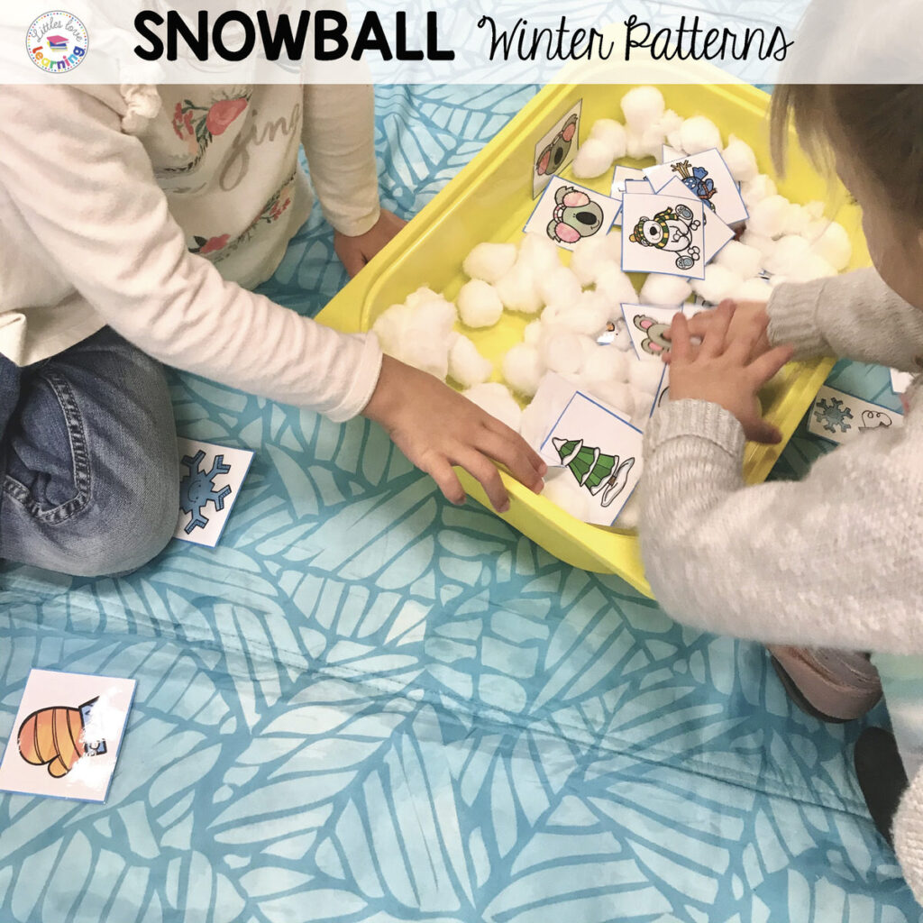 Snowball Winter Patterns for Preschool, Pre-K, and Kindergarten