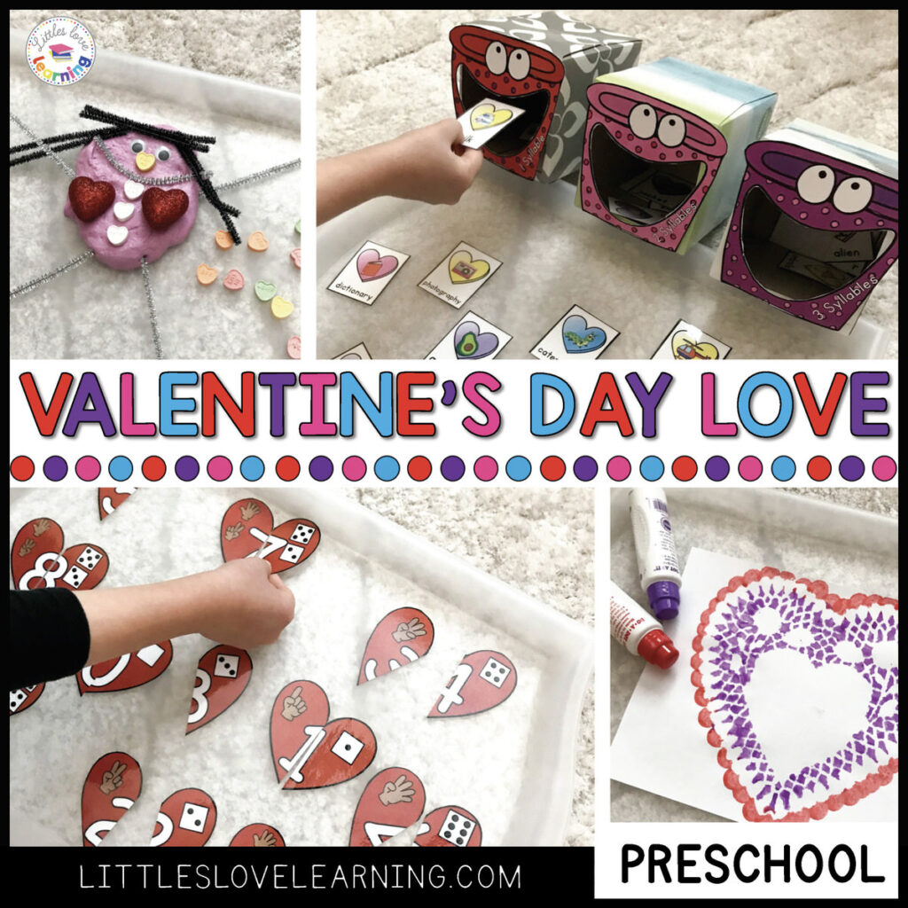 Preschool Valentine's Day activities for math and literacy