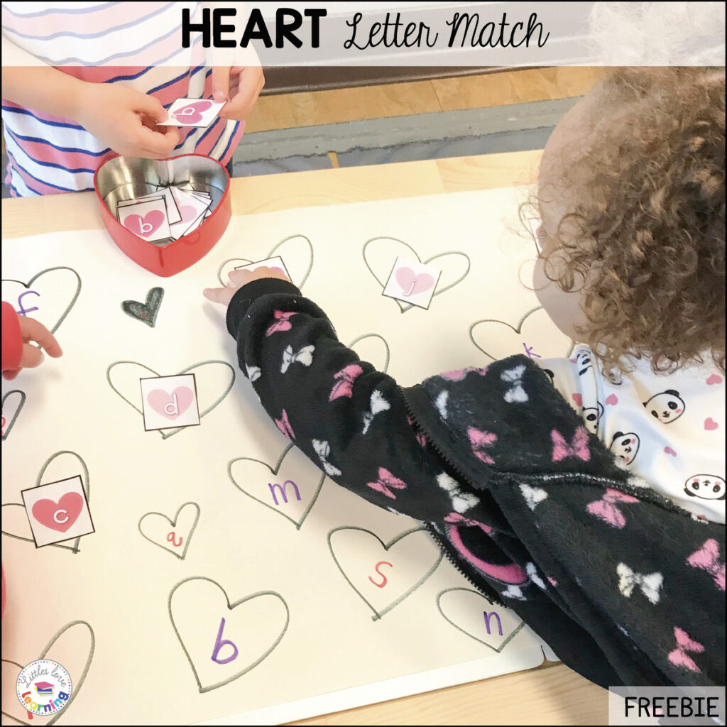 Preschool Valentine's Day letter match activity