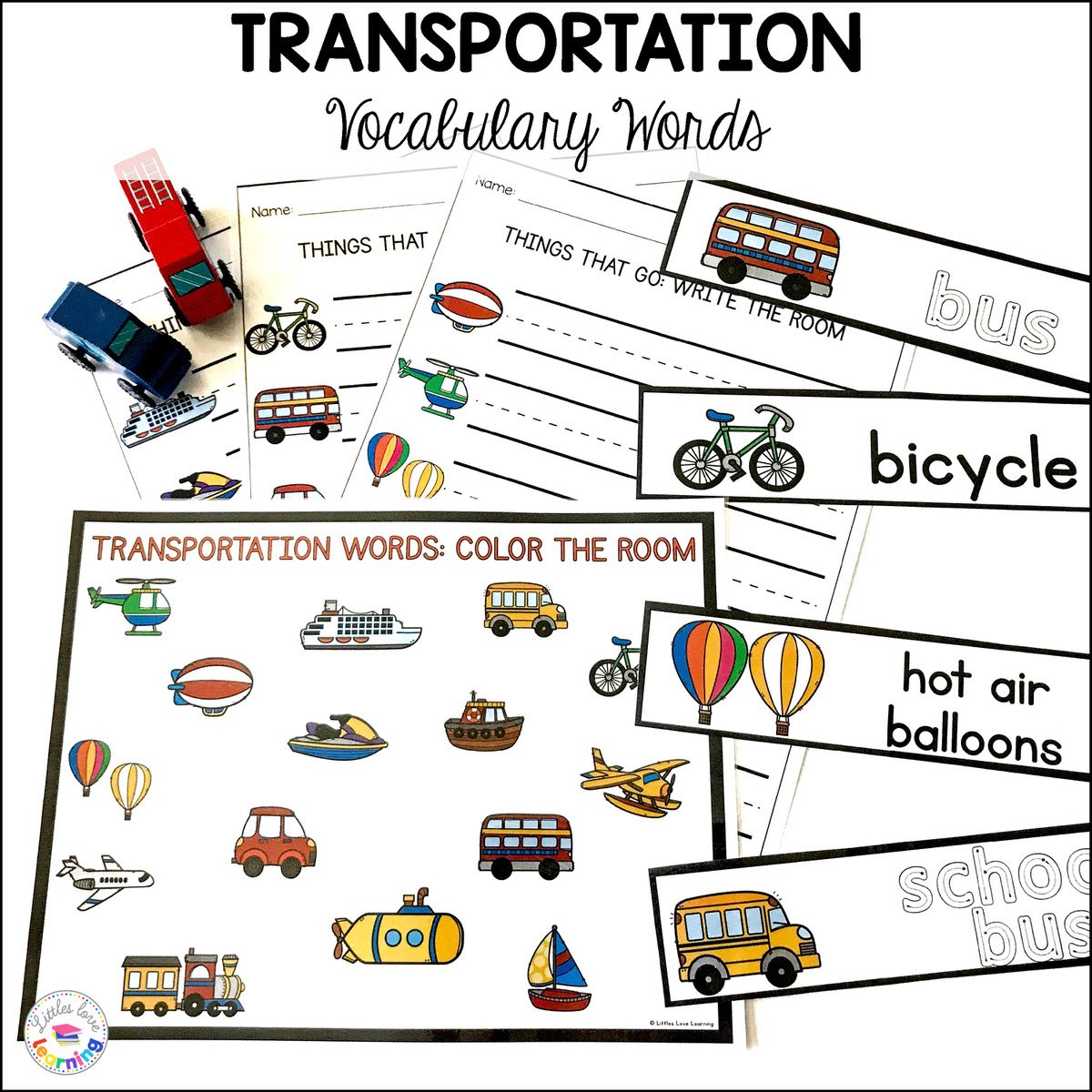Zoom Zoom! Transportation Activity Pack (Math & Literacy Printables)