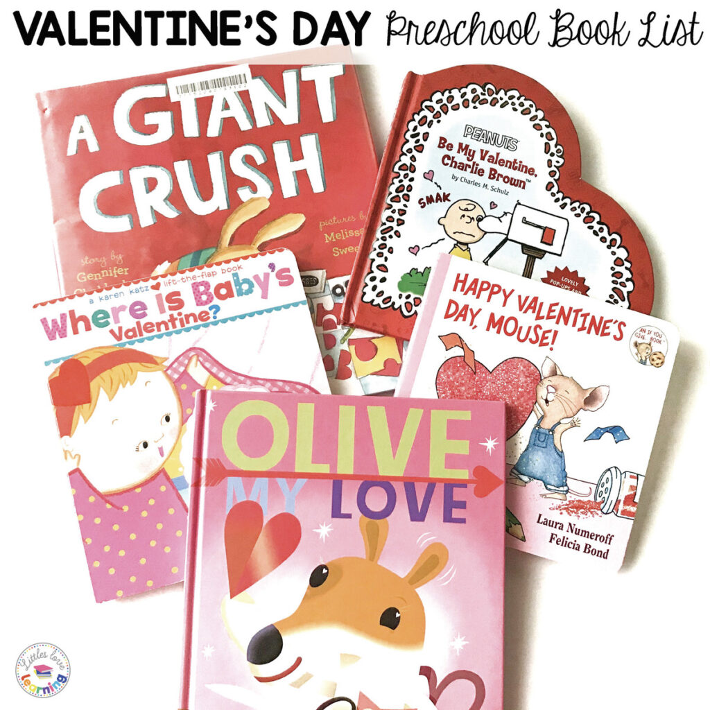 Valentine's Day book list for preschool, pre-k, and kindergarten