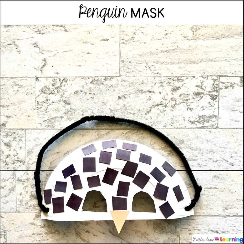 Penguin paper plate mask