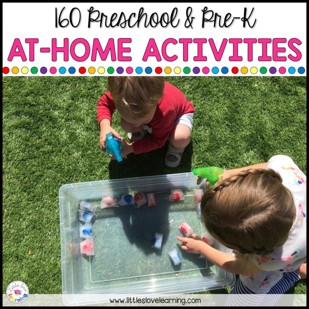 160 preschool learning activities to do at home for literacy, math, fine motor, and gross motor skills