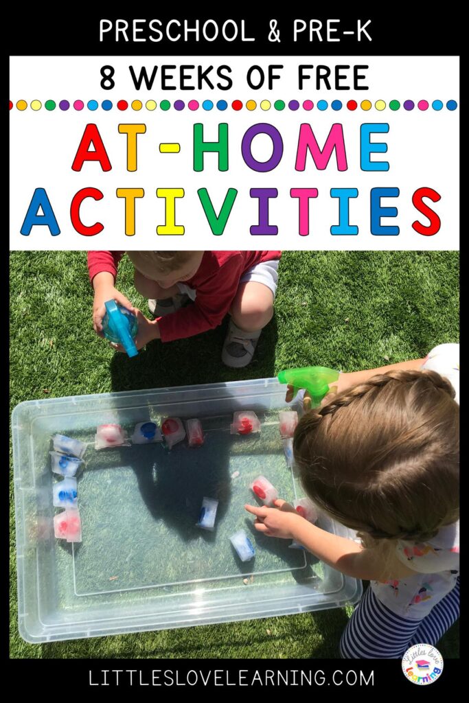 8 Weeks worth of free at-home activities for preschool and pre-k