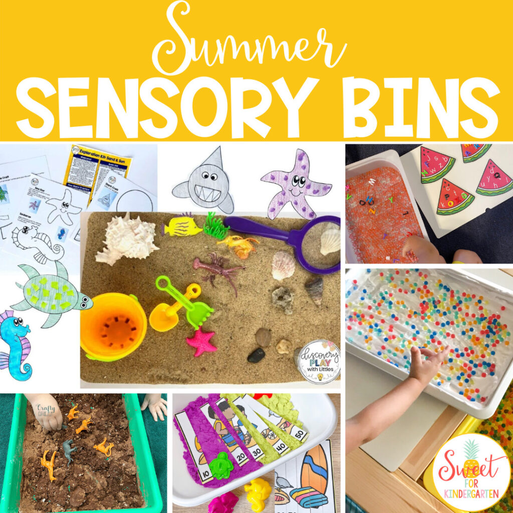 Summer Sensory Bin Roundup: Lots of summer sensory bins posted in one place!