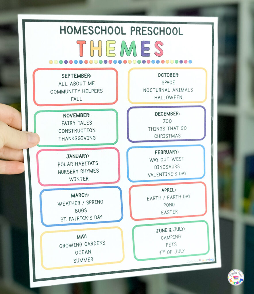 Themes for preschool, pre-k, and kindergarten 