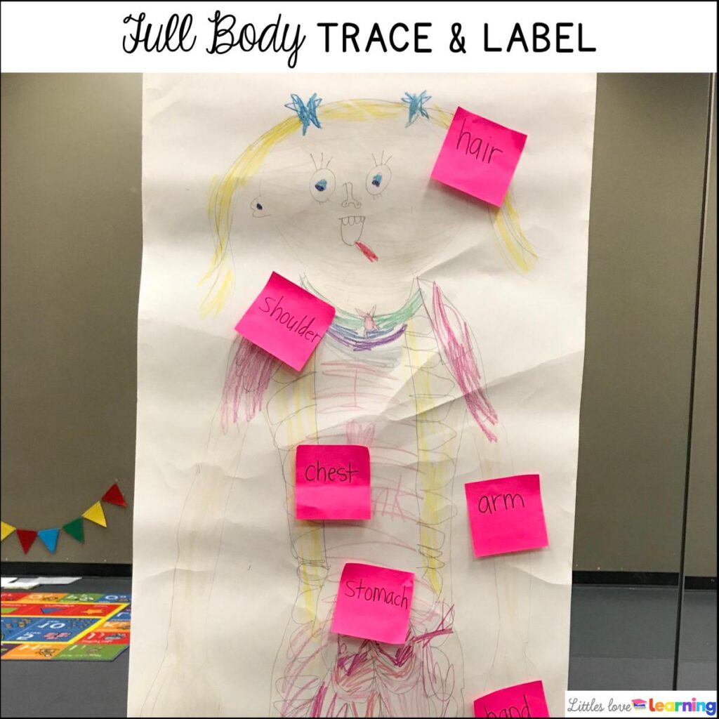 All About Me activities for preschool, pre-k, and kindergarten: Full Body Trace & Label