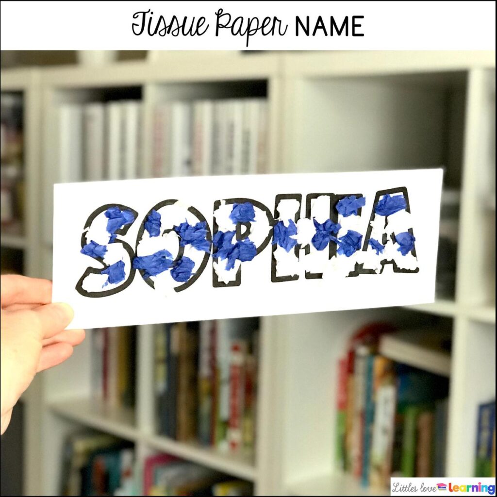 All About Me activities for preschool, pre-k, and kindergarten: Tissue Paper Name