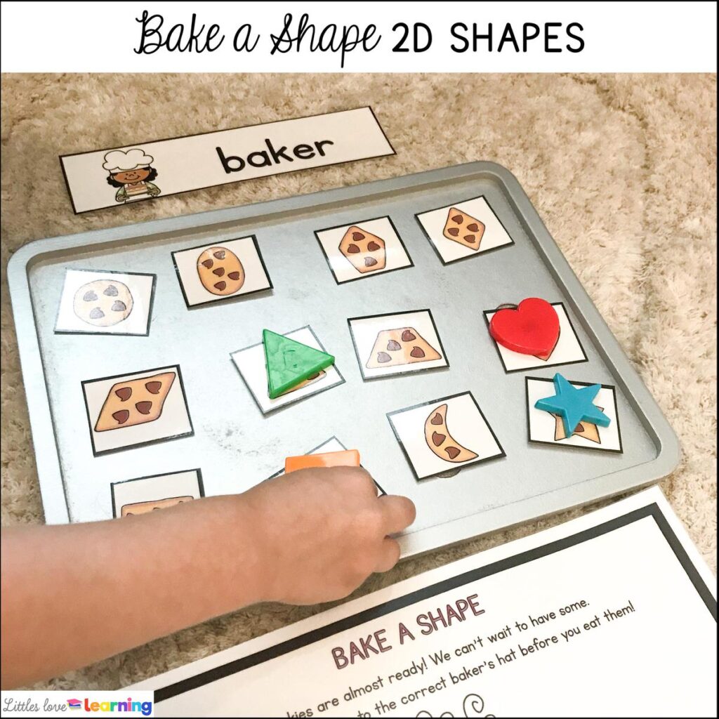Preschool community helpers 2D shape activity 
