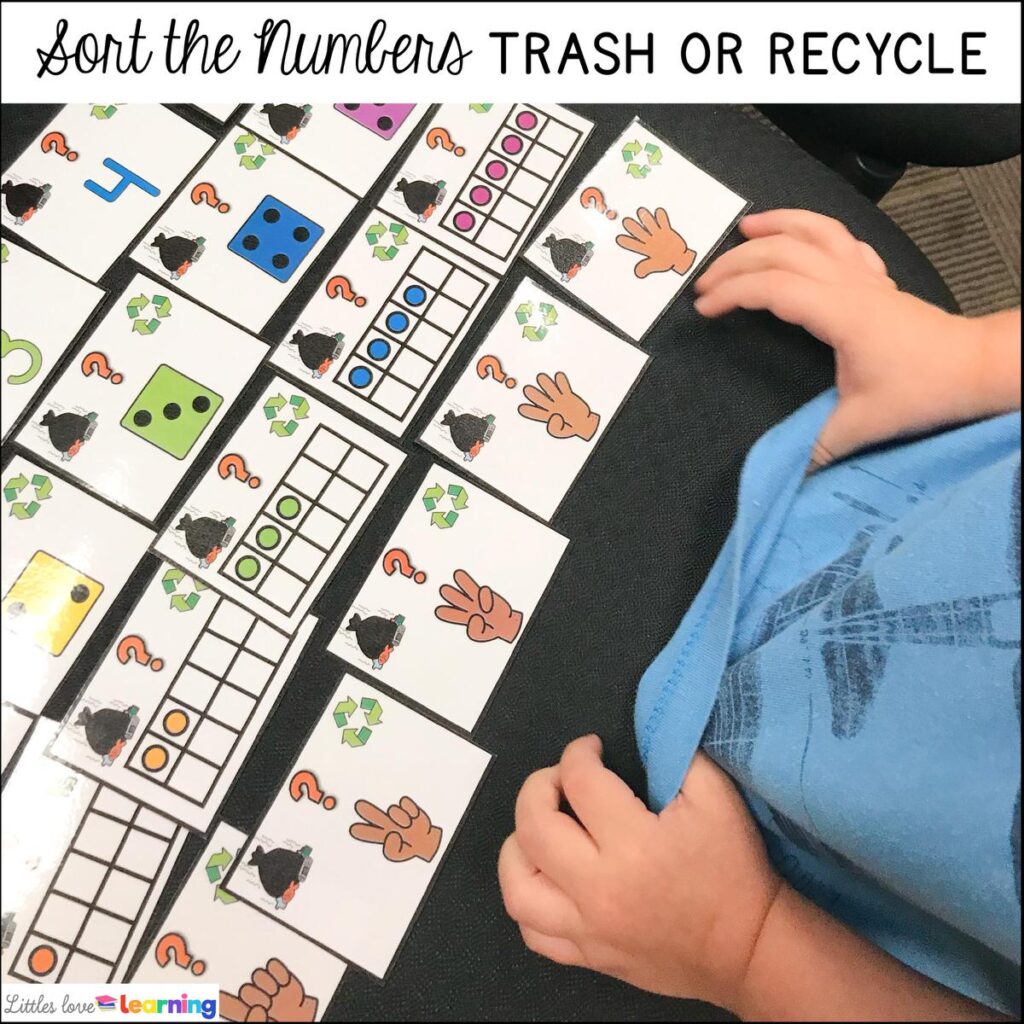 Preschool community helpers number sorting activity 