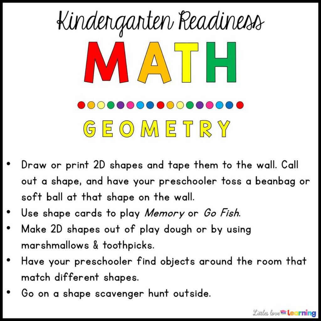 Math Tips for Kindergarten Readiness: Geometry 