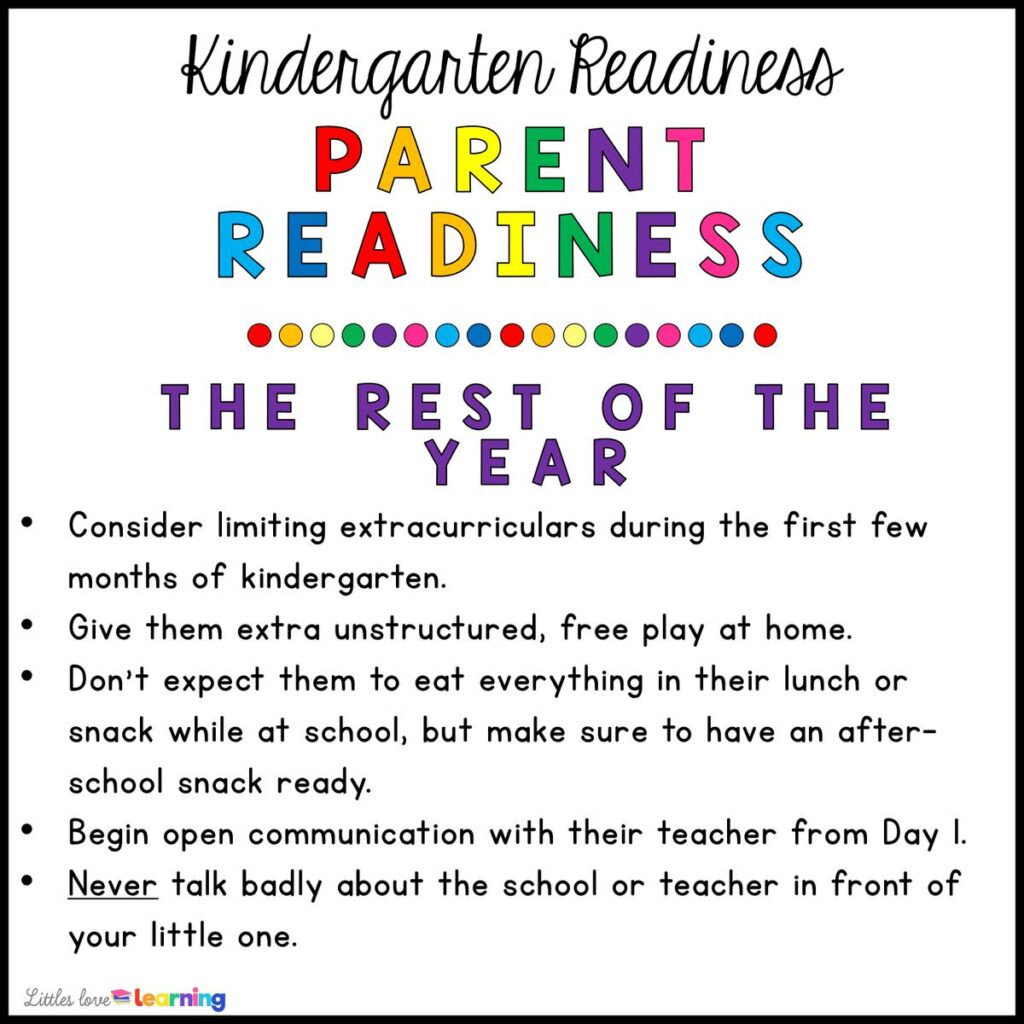 Parent Readiness Tips for Kindergarten Readiness: The Rest of the Year 