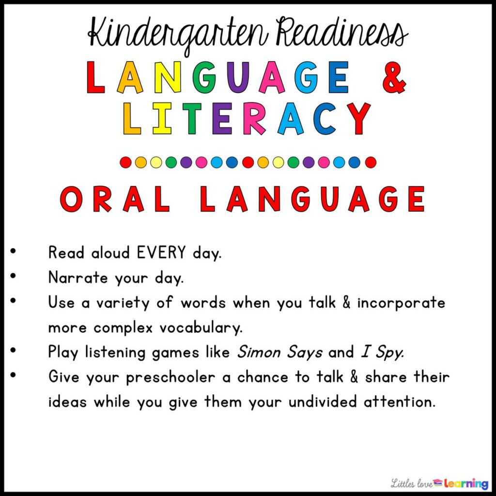 Language & Literacy Tips for Kindergarten Readiness: Oral Language 
