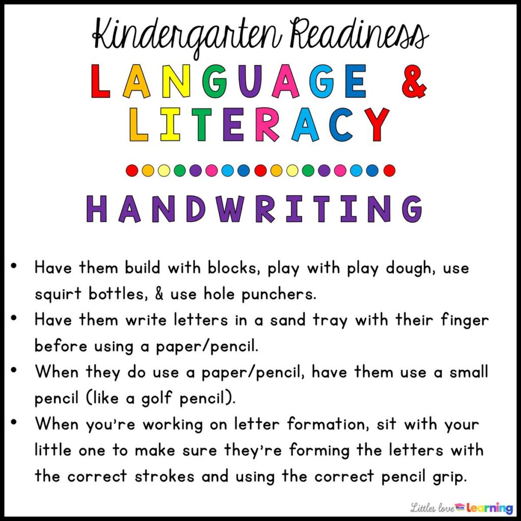 Language & Literacy Tips for Kindergarten Readiness: Handwriting 