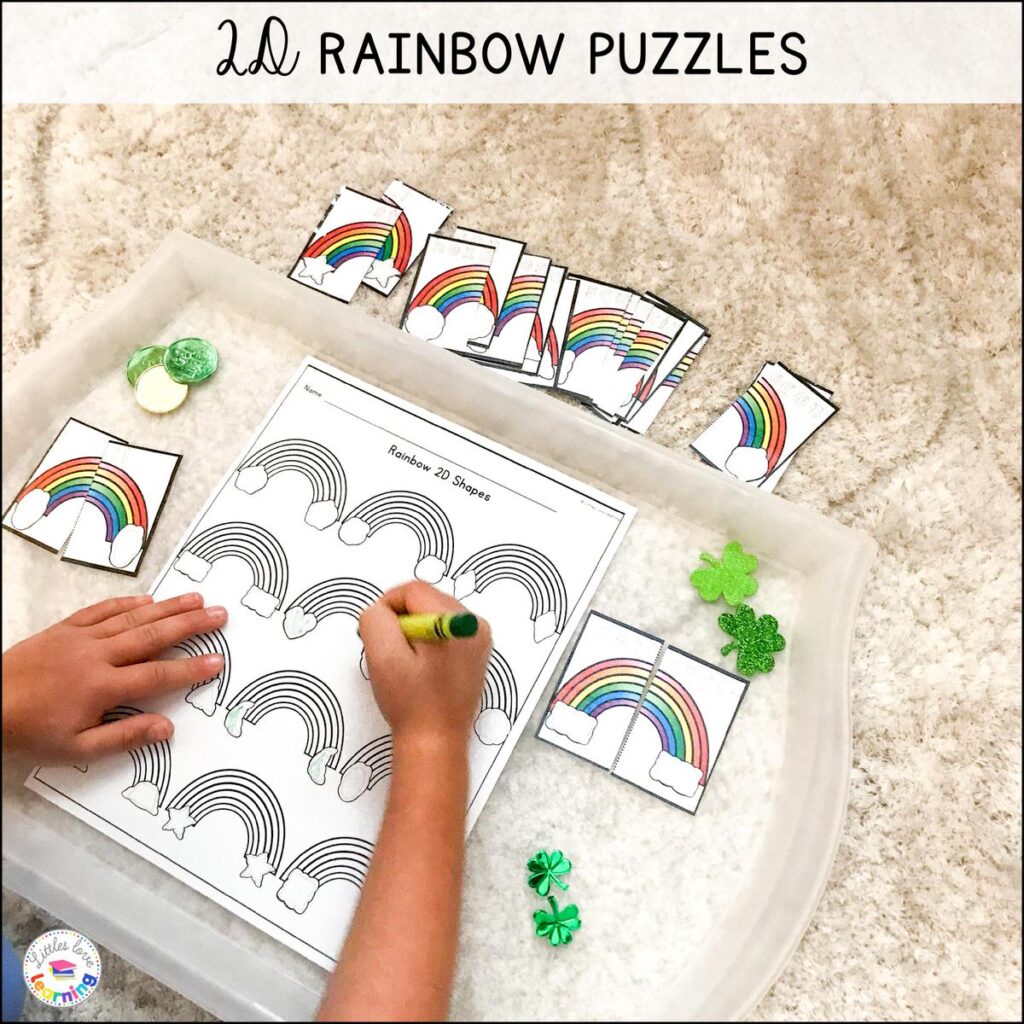 St. Patrick's Day 2D Shapes activity for preschool and kindergarten 