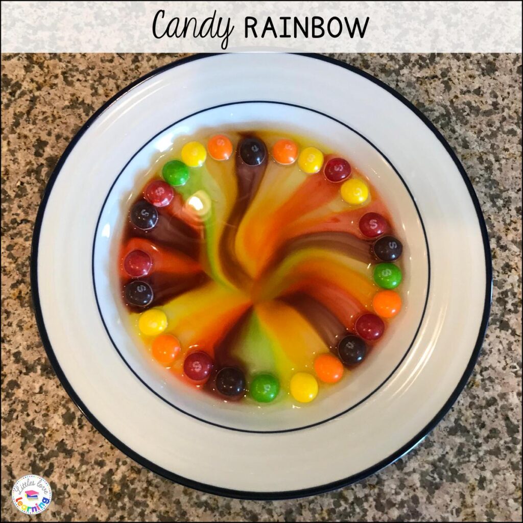 St. Patrick's Day candy rainbow for preschool and kindergarten 