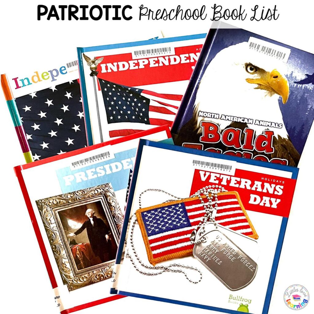 Patriotic books for preschool, pre-k, and kindergarten 