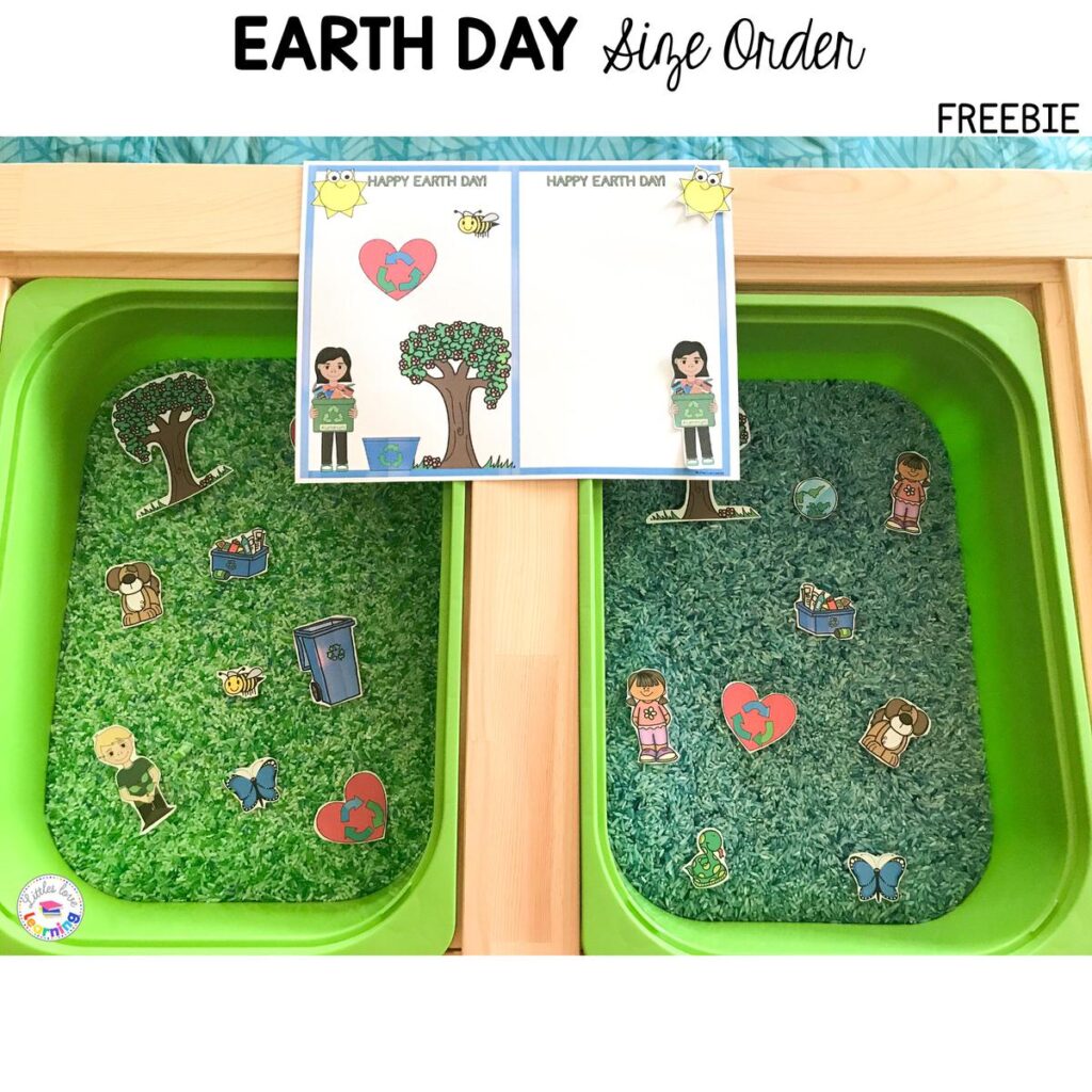 Earth Day freebie for preschool, pre-k, and kindergarten (symmetry mat)