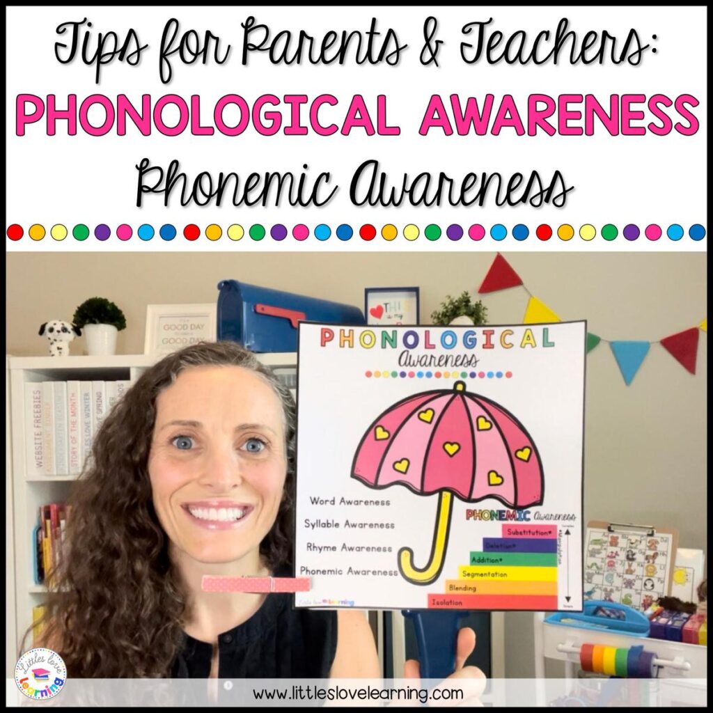 Phonological awareness tips for parents and teachers of preschool, pre-k, and kindergarten students 